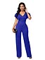 cheap Jumpsuits &amp; Rompers-Women&#039;s Jumpsuit Solid Color Casual Short Sleeve Regular Fit Green Blue Black S M L Summer