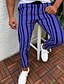 cheap Men&#039;s Pants &amp; Shorts-Men&#039;s Basic Drawstring Stripe Chinos Full Length Pants Micro-elastic Striped Mid Waist Slim Blue Red White Yellow XS S M L XL