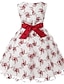 cheap Dresses-Kids Girls&#039; Dress Floral Sleeveless Party Embroidered Lace Trims Bow Cute Cotton Knee-length Skater Dress Summer 3-10 Years Pink Dusty Rose Red