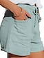 cheap Shorts-Women&#039;s Wide Leg Trousers Cotton Blend Basic Mid Waist Pocket Casual Short Plain Comfort Green S / Shorts / Loose
