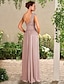 cheap Mother of the Bride Dresses-A-Line Mother of the Bride Dress Elegant V Neck Floor Length Chiffon Lace Sleeveless with Pleats Appliques 2023