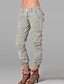 cheap Pants-Women&#039;s Cargo Pants Slacks Pants Trousers Cuffed Cargo ArmyGreen Black Gray Chic &amp; Modern Casual / Sporty Mid Waist Pocket Sports Weekend Ankle-Length Plain Comfort M L XL XXL