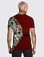 preiswerte 3D-T-Shirt für Männer-Herren T-Shirt Drucke Hand Rundhalsausschnitt Kurzarm Designer Grün Blau Grau Täglich Urlaub Lässig Groß und Groß Sommer Lustige T