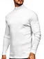 cheap Men&#039;s Casual T-shirts-Men&#039;s T shirt Tee Shirt Turtleneck shirt Solid Color Rolled collar Normal Work Casual Long Sleeve Patchwork Clothing Apparel Fashion Simple Formal Essential