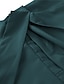 Χαμηλού Κόστους Πάρτι Φορέματα-Γυναικεία Νυφικό καλεσμένο Φόρεμα ριχτό από τη μέση και κάτω Φόρεμα σε γραμμή Α Μίντι φόρεμα Βαθυγάλαζο Πράσινο του τριφυλλιού Μπεζ Μισό μανίκι Μονόχρωμες Με Κορδόνια Καλοκαίρι Άνοιξη