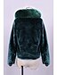 cheap Women&#039;s Furs &amp; Leathers-Women&#039;s Faux Fur Coat Party Evening Party Outdoor clothing Fall Winter Spring Regular Coat V Neck Regular Fit Elegant &amp; Luxurious Jacket Long Sleeve Solid Colored Fur Trim Wine Gray Green / Plus Size