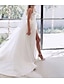 cheap Wedding Dresses-A-Line Wedding Dresses Sweetheart Neckline Court Train Satin Sleeveless Simple Sexy with Split Front 2022