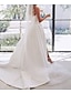 cheap Wedding Dresses-A-Line Wedding Dresses Sweetheart Neckline Court Train Satin Sleeveless Simple Sexy with Split Front 2022