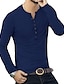 cheap Men&#039;s Casual T-shirts-Men&#039;s T shirt Tee Long Sleeve Shirt Plain Stand Collar Casual Holiday Long Sleeve Button-Down Clothing Apparel Lightweight Classic Casual Muscle
