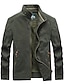 cheap Men&#039;s Jackets &amp; Coats-Men&#039;s Jacket Sport Daily Fall Regular Coat Stand Collar Loose Fit Thermal Warm Breathable Sporty Elegant Jacket Long Sleeve Solid Color Embroidered Blue Khaki Army Green