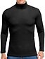 cheap Men&#039;s Casual T-shirts-Men&#039;s Turtleneck shirt Long Sleeve Shirt Plain Rolled collar Formal Date Long Sleeve Knitted Clothing Apparel Stylish Vintage Style Soft Essential