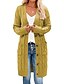 preiswerte Strickjacken-Damen Strickjacke V Ausschnitt Gedrehtes Grobstricken Stricken Acryl Klassicher Stil Herbst Winter Lang Valentinstag Täglich Brautkleider schlicht Langarm Feste Farbe Rostrot Bohnengrün Schwarz S M L