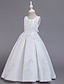 cheap Flower Girl Dresses-Party Christmas Ball Gown Jewel Neck Floor Length Satin Spring Summer Flower Girl Dresses with Beading Embroidery Kids Little Cute Girls&#039; Dress Fit 3-14 Years Size 4/Size 6/Size 8 Special Occasion