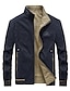 cheap Men&#039;s Jackets &amp; Coats-Men&#039;s Winter Jacket Winter Coat Jacket Thermal Warm Breathable Daily Going out Zipper Stand Collar Sporty Elegant Jacket Outerwear Solid Color Embroidered Blue Khaki Army Green / Spring / Fall
