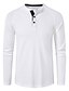 cheap Men&#039;s Casual T-shirts-Men&#039;s Henley Shirt T shirt Tee Solid Color Turndown Normal Work Casual Long Sleeve Button-Down Clothing Apparel Fashion Formal Essential