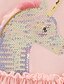 cheap Girls&#039; Dresses-Kids Little Girls&#039; Dress Unicorn Daily A Line Dress Sequins Mesh Blushing Pink Midi Cotton Long Sleeve Casual Cute Dresses Fall Regular Fit 2-8 Years