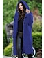 cheap Cardigans-Women&#039;s Cardigan Plain Solid Color Knitted Button Stylish Basic Casual Long Sleeve Loose Sweater Cardigans Fall Winter Hooded Green Blue Gray / Chunky