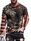 cheap Men&#039;s 3D Tee-Men&#039;s T shirt Tee Shirt Tee Graphic Flag Eagle Crew Neck Blue Purple Red Gray Black 3D Print Plus Size Casual Daily Long Sleeve Print Clothing Apparel Basic Designer Slim Fit Big and Tall