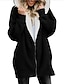 お買い得  レディースパーカー＆スウェットシャツ-女性用 ストリートファッション 特大の シェルパフリース ジッパー マルーン デニムブルー ブラック 純色 カジュアル 長袖 フリース S M L XL XXL 3XL / フリースライナー / ロング