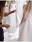 preiswerte Hochzeitskleider-A-Linie Hochzeitskleider Schatz Ausschnitt Bodenlanger Rock Satin Ärmellos Einfach Sexy mit Vorne geschlitzt 2022