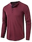 cheap Men&#039;s Casual T-shirts-Men&#039;s Henley Shirt T shirt Tee Solid Color Turndown Normal Work Casual Long Sleeve Button-Down Clothing Apparel Fashion Formal Essential