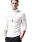 cheap Men&#039;s Casual T-shirts-Men&#039;s T shirt Tee Turtleneck shirt Solid Color Rolled collar Normal Work Casual Long Sleeve Patchwork Clothing Apparel Fashion Simple Formal Essential