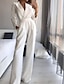 cheap Formal Jumpsuits-Women&#039;s Elegant Casual Streetwear Daily Wear V Neck High Waist White Black Wine Jumpsuit Solid Color