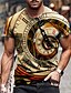 cheap Men-Men&#039;s Unisex Tee T shirt Tee Shirt Graphic Prints Clock 3D Print Crew Neck Daily Holiday Short Sleeve Print Tops Casual Designer Big and Tall Gray Yellow / Summer