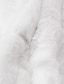 abordables Fourrures &amp; Cuirs Femme-Manteau en fausse fourrure Femme Mariage Plein Air du quotidien Usage quotidien Col de fourrure Longue Manteau Blanche Noir Automne L&#039;hiver Boutonné devant Sweat à capuche Standard S M L XL XXL 3XL