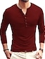 cheap Men&#039;s Casual T-shirts-Men&#039;s T shirt Tee Long Sleeve Shirt Plain Stand Collar Casual Holiday Long Sleeve Button-Down Clothing Apparel Lightweight Classic Casual Muscle