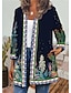 levne grafické oblečení-dámská bunda ležérní květinový potisk podzim regular kabát kulatý výstřih regular fit prodyšná ležérní st. Patrikova bunda s dlouhým rukávem květinovým potiskem zelená modrá denní dovolená