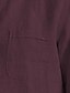 cheap Men&#039;s Clothing-Men&#039;s Henley Shirt Plain non-printing Stand Collar Home Daily Long Sleeve Button-Down Tops Lightweight Fashion Wine