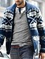 cheap Men&#039;s Clothing-Men&#039;s Sweater Cardigan Zipper Round Neck Thick Winter Navy Blue