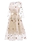 cheap Party Dresses-A-Line Cocktail Dresses Floral Dress Wedding Guest Homecoming Knee Length Half Sleeve Jewel Neck Tulle with Embroidery Appliques 2024