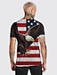 halpa miesten 3d t-paita-Miesten T-paita Paita T-paidat Kuvitettu Kotka Amerikan lippu Itsenäisyyspäivä Tiukka pyöreä kaula-aukko Musta 3D-tulostus Pluskoko Kausaliteetti Päivittäin Lyhythihainen Vaatetus Perus Suunnittelija