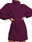 cheap Casual Dresses-Women&#039;s Sweater Jumper Dress Short Mini Dress Green Blue White Black Pink Wine Army Green Fuchsia Gray Royal Blue Long Sleeve Solid Color Patchwork Fall Winter Turtleneck Casual 2022 S M L XL