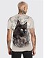 cheap Men&#039;s 3D Tee-Men&#039;s Unisex T shirt Tee Shirt Tee Cat Graphic Prints Crew Neck Gray 3D Print Daily Holiday Short Sleeve Print Clothing Apparel Designer Casual Big and Tall / Summer / Summer