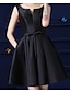 זול שמלות NYE-גזרת A שמלות קוקטייל אלגנטית שמלה אורחת חתונה סיום לימודים קצר \ מיני ללא שרוולים עם תכשיטים סאטן עם סרט פפיון(ים) 2024