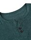 baratos Camisetas masculinas casuais-Homens Camisa Henley Camiseta Camisa de manga longa Tecido Decote V Colarinho Com Botões Normal Trabalho Casual Manga Longa Botão para baixo Roupa Moda Simples Formal