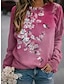 cheap Women&#039;s Hoodies &amp; Sweatshirts-Women&#039;s Sweatshirt Pullover Floral Graphic Prints Active Vintage Streetwear Print Yellow Pink Blue Daily Sports Round Neck Long Sleeve Without Lining Micro-elastic Fall &amp; Winter