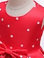 levne Šaty-dětské dívčí puntíkované šaty společenská mašle růžová žlutá fuchsiová princezna bez rukávů ke kolenům sladké šaty letní regular fit 3-10 let