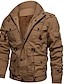 cheap Men&#039;s Jackets &amp; Coats-Men&#039;s Winter Jacket Winter Coat Work Jacket Street Causal Warm Vintage Style Fall Winter Solid Color Cotton ArmyGreen Black khaki Jacket
