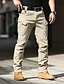 cheap Cargo Pants-Men&#039;s Cargo Pants Tactical Trousers Classic Multi Pocket Straight Leg Solid Color Comfort Outdoor Full Length Casual Daily Streetwear Stylish Black+Grey Black Micro-elastic