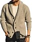 cheap Men&#039;s Cardigan Sweater-Men&#039;s Sweater Cardigan Knit Knitted Solid Color V Neck Stylish Vintage Style Daily Wear Fall Winter Khaki S M L / Long Sleeve