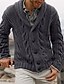 cheap Men&#039;s Cardigan Sweater-Men&#039;s Sweater Cardigan Knit Knitted Solid Color V Neck Stylish Vintage Style Daily Fall Winter Light gray Dark Gray S M L / Long Sleeve