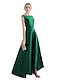 זול שמלות NYE-שמלת ערב בשמלת ערב אדומה ירוקה שמלת חתונה למסיבת אורחים ללבוש א-סימטרי סאטן עם צווארון תכשיטים ללא שרוולים עם אלגנטי 2024