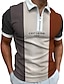 cheap Classic Polo-Men&#039;s Collar Polo Shirt Golf Shirt Striped Letter Collar Street Daily Zipper Print Short Sleeve Tops Sportswear Casual Fashion Comfortable Black / White Gray / Summer