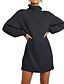 cheap Casual Dresses-Women&#039;s Sweater Jumper Dress Short Mini Dress Green Blue White Black Pink Wine Army Green Fuchsia Gray Royal Blue Long Sleeve Solid Color Patchwork Fall Winter Turtleneck Casual 2022 S M L XL