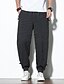 cheap Sweatpants-Men&#039;s Harem Joggers Pants Elastic Waist Harlem Pants Casual Daily Micro-elastic Cotton And Linen Soft Solid Color Lines / Waves White Black Dark Gray M L XL