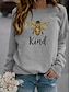 cheap Women&#039;s T-shirts-Women&#039;s bee kind T shirt Casual Hoodies Sweatshirts  Round neck yellow Round neck black Round neck red